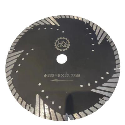 Protección de los dientes Turbo Diamante Disco para el corte de los bordes de ladrillo de mármol 22.23mm Tamaño del arbor