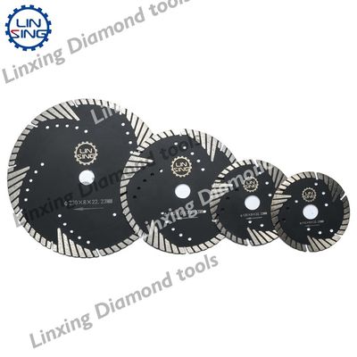 Protección de los dientes Turbo Diamante Disco para el corte de los bordes de ladrillo de mármol 22.23mm Tamaño del arbor