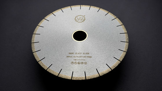 Cuchilla de sierra de diamante de vidrio nano de 350 mm personalizada para el corte de baldosas nano en la máquina de puente