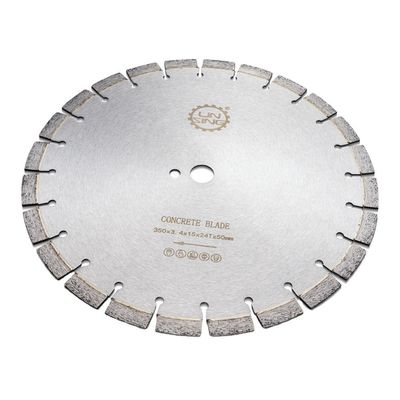 Cuchilla de sierra de diamante soldada con láser de 350 mm para cortar hormigón 24Z sin astillas