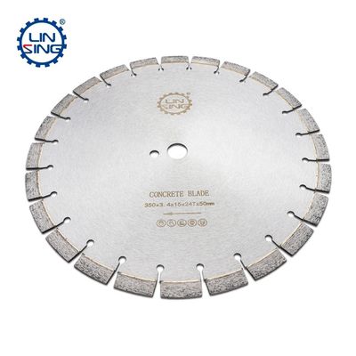 Cuchilla de sierra de diamante soldada con láser de 350 mm para cortar hormigón 24Z sin astillas