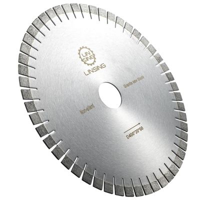0.014in espesor de la cuchilla plata soldada 400 mm diamante horizontal de la cuchilla de sierra para el mármol