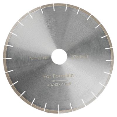 0.014in espesor de la cuchilla plata soldada 400 mm diamante horizontal de la cuchilla de sierra para el mármol