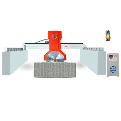 Máquina de corte de piedra grande húmeda para losas de granito 7.5KW Multi Saw Blade Cutter 12000 kg