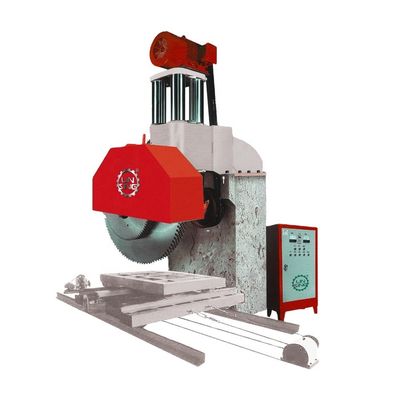 Máquina de corte de piedra de un solo brazo con múltiples hojas para perfilar bloques de granito rojo