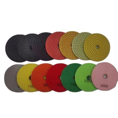 Granito Mármol Diamante Resina Polishing Pad Papel de arena húmedo Blanco Buff 3 Paso Pad 100mm 125mm Herramienta