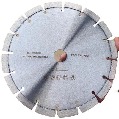 Disco de corte de hoja de sierra de diamante de 230 mm de concreto soldado con láser para aplicaciones de trabajo pesado