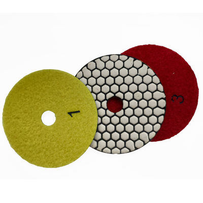 Colores personalizados de 3 pasos de resina de unión de almohadillas de pulido flexibles para el granito de mármol mejor